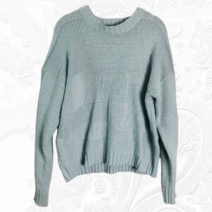 O’Live Story Light Blue Cropped Sweater With Alternating Patterns